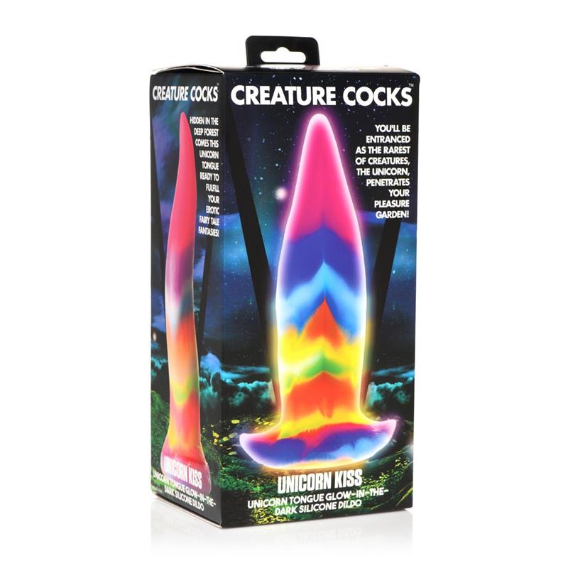 CREATURE COCKS - UNICORN TONGUE DILDO LENGUA BRILLA EN LA OSCURIDAD 8.4