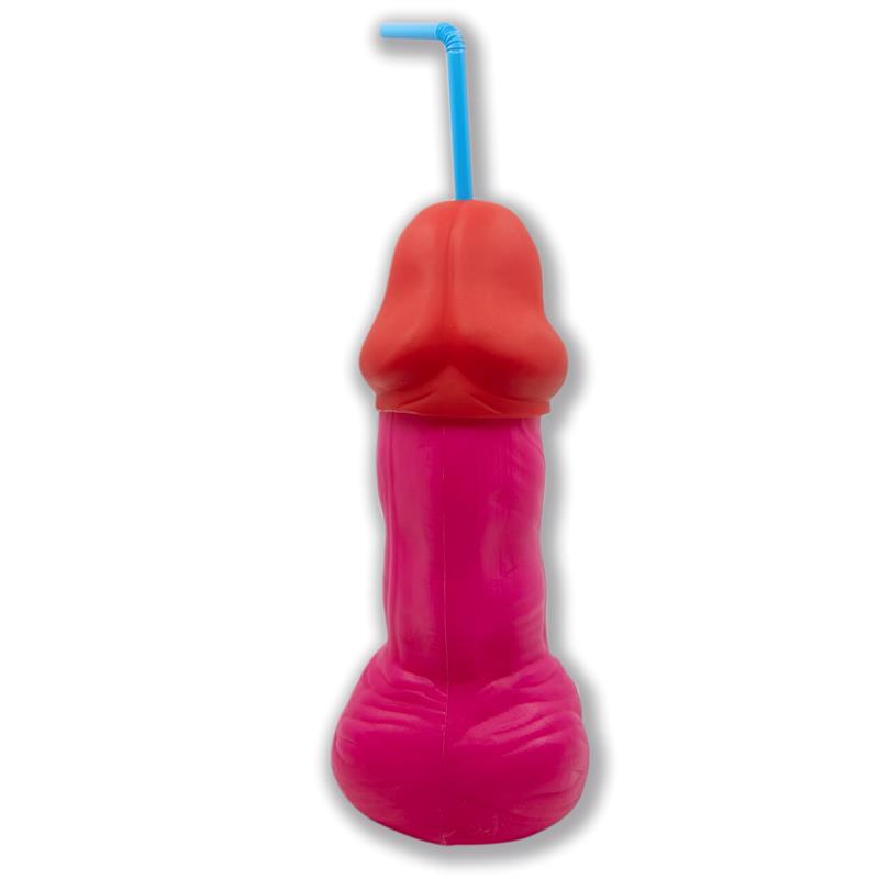 DIVERTY SEX - VASO CON FORMA DE PENE PLASTICO FUSCIA 500 ML