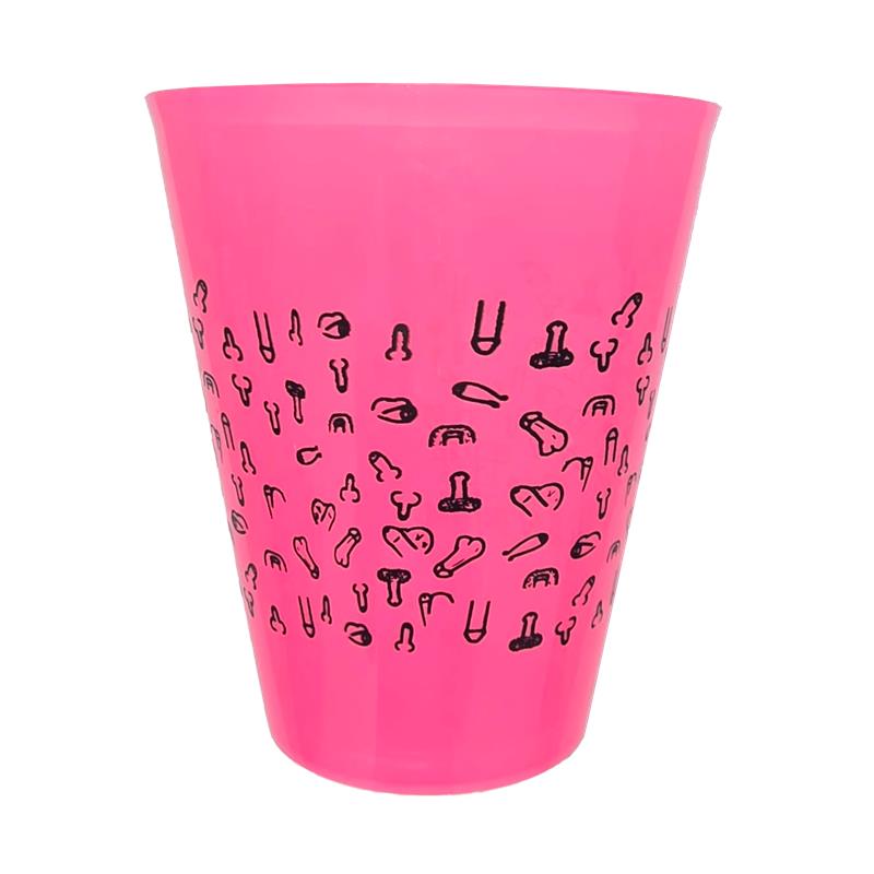 DIVERTY SEX - VASO PLÁSTICO DISEÑO PENES FUSCIA 500ML