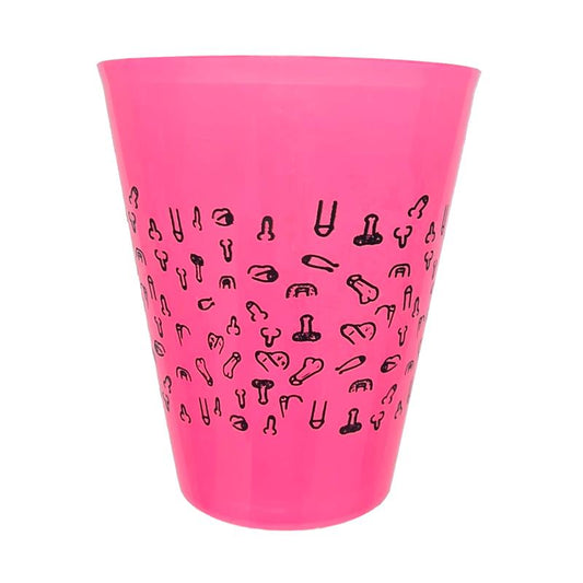 DIVERTY SEX - VASO PLÁSTICO DISEÑO PENES FUSCIA 500ML