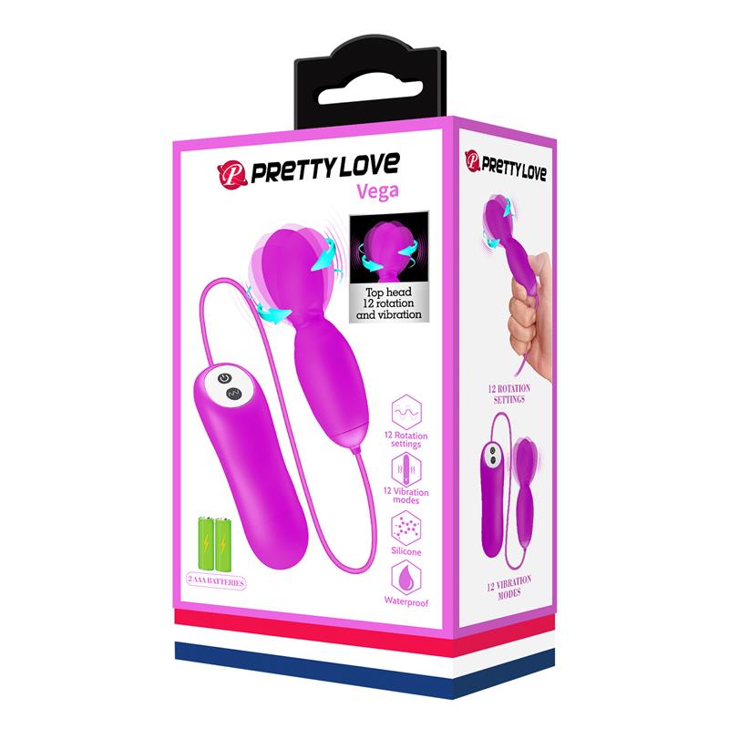 PRETTYLOVE - VEGA HUEVO VIBRADOR CON ROTACIÓN