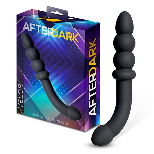 AFTERDARK - VELOR DOBLE MASAJEADOR ANAL SILICONA