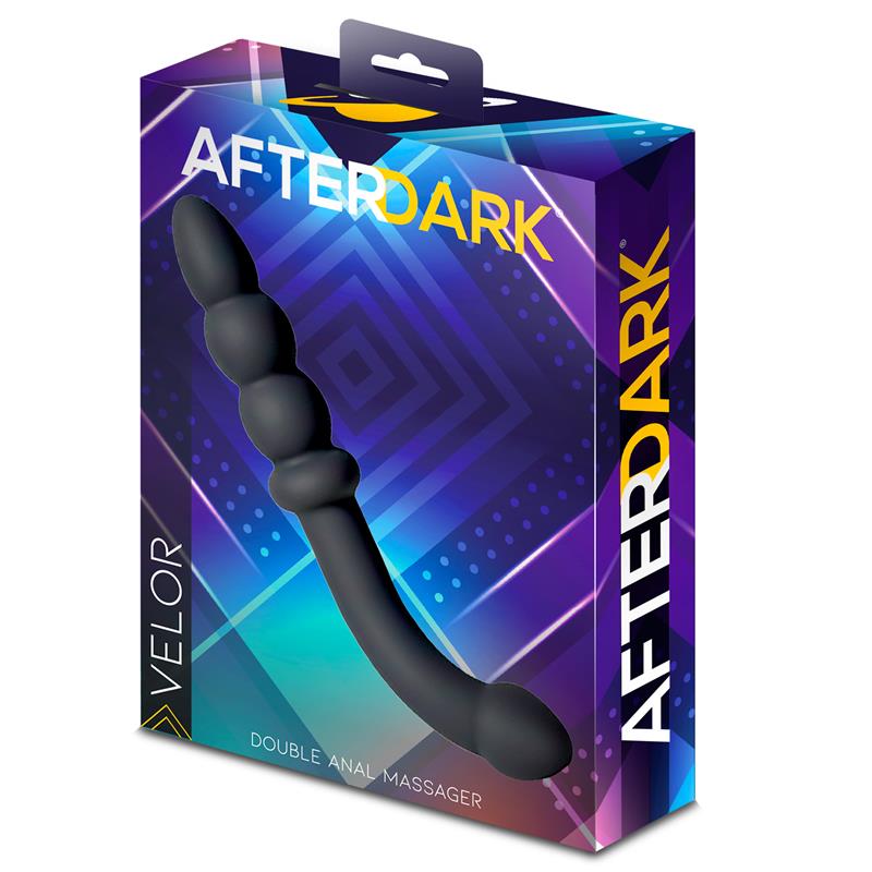 AFTERDARK - VELOR DOBLE MASAJEADOR ANAL SILICONA