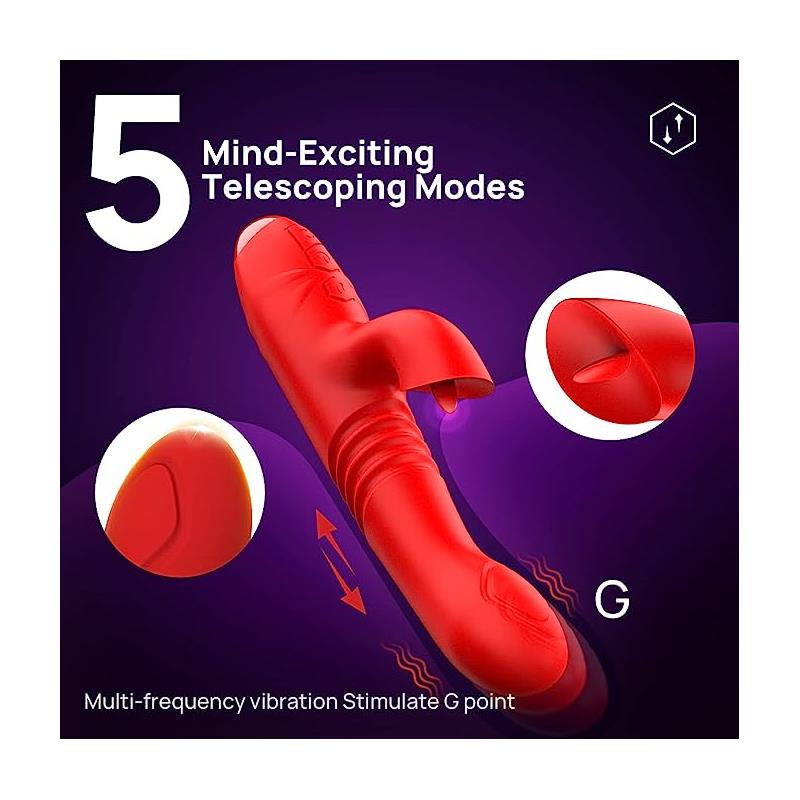 INTENSE - DUA VIBRADOR MULTIFUNCIÓN RECARGABLE UP & DOWN CON LENGUA ROJO