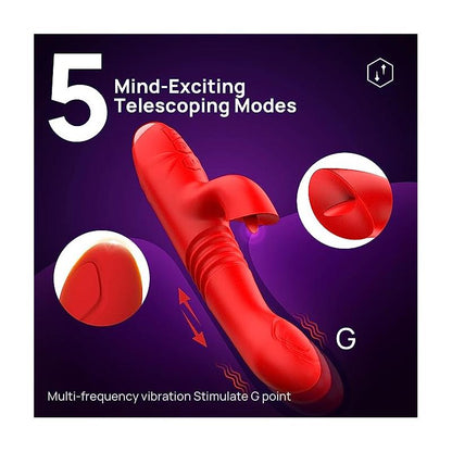 INTENSE - DUA VIBRADOR MULTIFUNCIÓN RECARGABLE UP & DOWN CON LENGUA ROJO