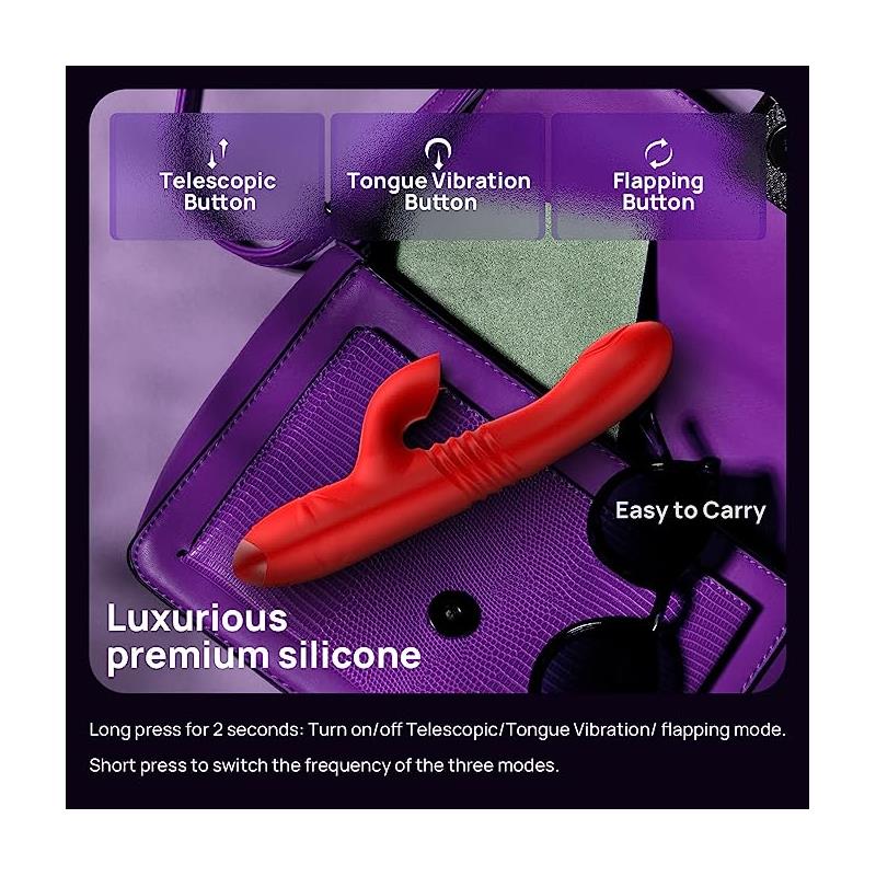 INTENSE - DUA VIBRADOR MULTIFUNCIÓN RECARGABLE UP & DOWN CON LENGUA ROJO