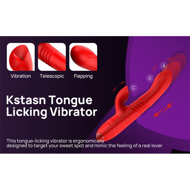 INTENSE - DUA VIBRADOR MULTIFUNCIÓN RECARGABLE UP & DOWN CON LENGUA ROJO