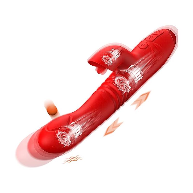 INTENSE - DUA VIBRADOR MULTIFUNCIÓN RECARGABLE UP & DOWN CON LENGUA ROJO
