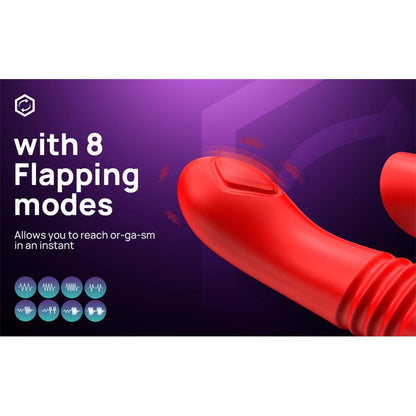 INTENSE - DUA VIBRADOR MULTIFUNCIÓN RECARGABLE UP & DOWN CON LENGUA ROJO