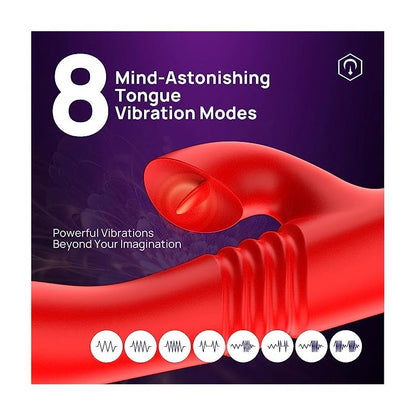 INTENSE - DUA VIBRADOR MULTIFUNCIÓN RECARGABLE UP & DOWN CON LENGUA ROJO