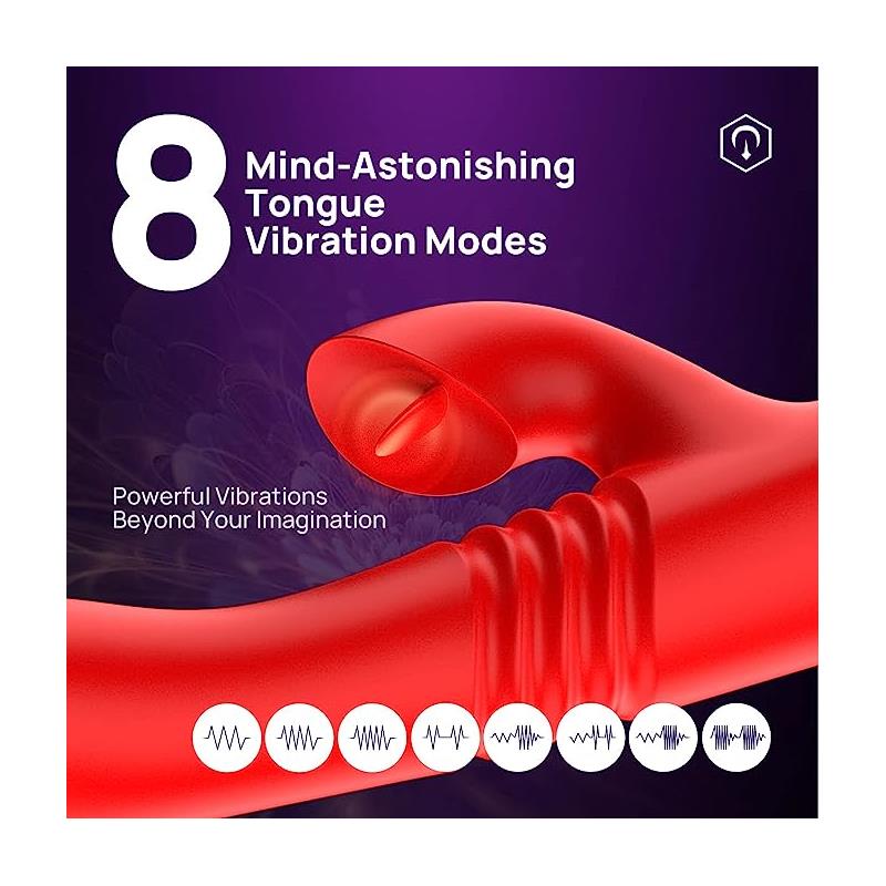 INTENSE - DUA VIBRADOR MULTIFUNCIÓN RECARGABLE UP & DOWN CON LENGUA ROJO