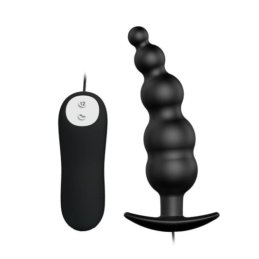 PRETTYLOVE - VIBRADOR ANAL BURBUJAS NEGRO CON CONTROL REMO CL70