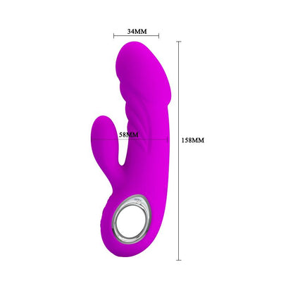 PRETTYLOVE - VIBRADOR ANSEL USB SILICONA PURPURA