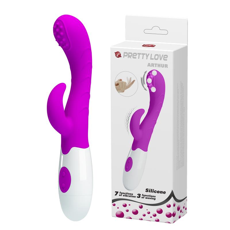 PRETTYLOVE - VIBRADOR ARTHUR CON MOVIMIENTO FINGER PÚRPURA