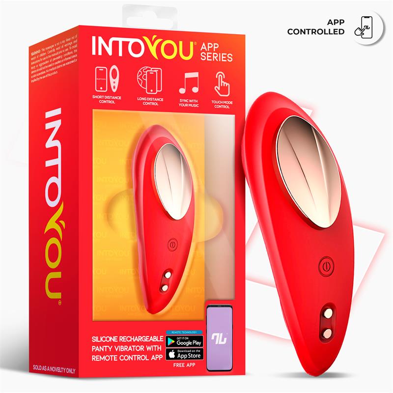 INTOYOU APP SERIES - VIBRADOR DE BRAGUITA CON APP SILICONA ROJO
