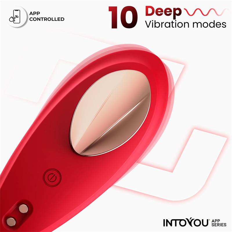 INTOYOU APP SERIES - VIBRADOR DE BRAGUITA CON APP SILICONA ROJO