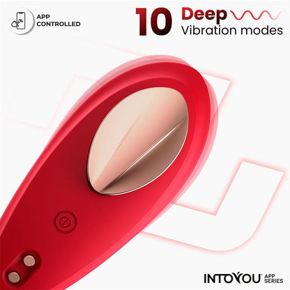 INTOYOU APP SERIES - VIBRADOR DE BRAGUITA CON APP SILICONA ROJO