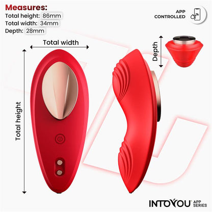 INTOYOU APP SERIES - VIBRADOR DE BRAGUITA CON APP SILICONA ROJO