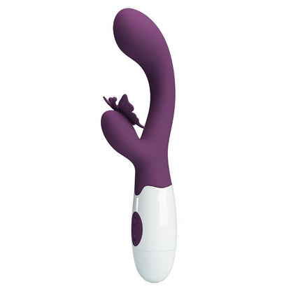 PRETTY LOVE - BUTTERFLY KISS VIBRADOR RABBIT & ESTIMULADOR PUNTO G MORADO