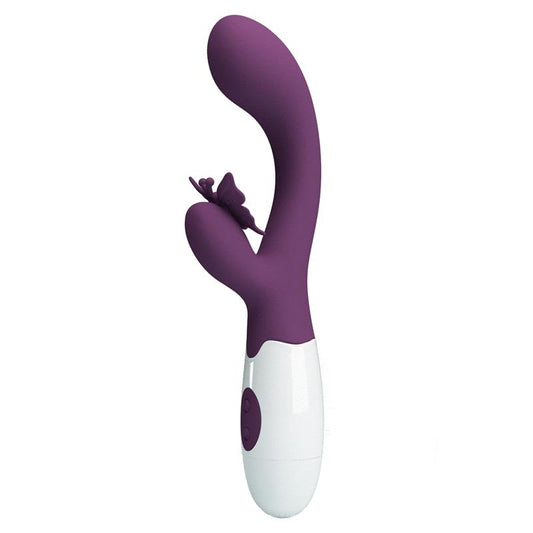 PRETTY LOVE - BUTTERFLY KISS VIBRADOR RABBIT & ESTIMULADOR PUNTO G MORADO