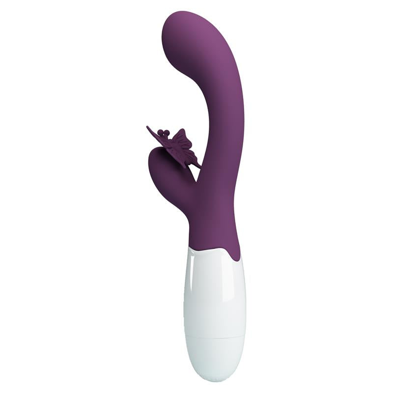 PRETTY LOVE - BUTTERFLY KISS VIBRADOR RABBIT & ESTIMULADOR PUNTO G MORADO
