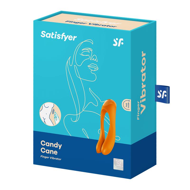 SATISFYER - CANDY CANE VIBRADOR DEDO NARANJA