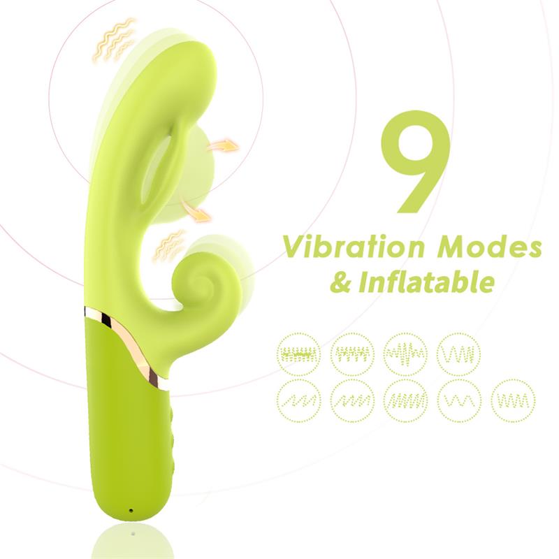 URBAN SKY - VIBRADOR CON FUNCIÓN DE INFLADO VERDE