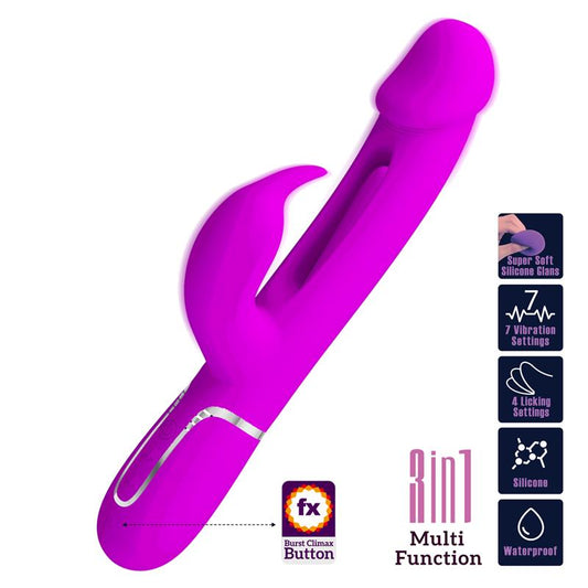PRETTYLOVE - VIBRADOR CON LENGUA KAMPAS ROSA