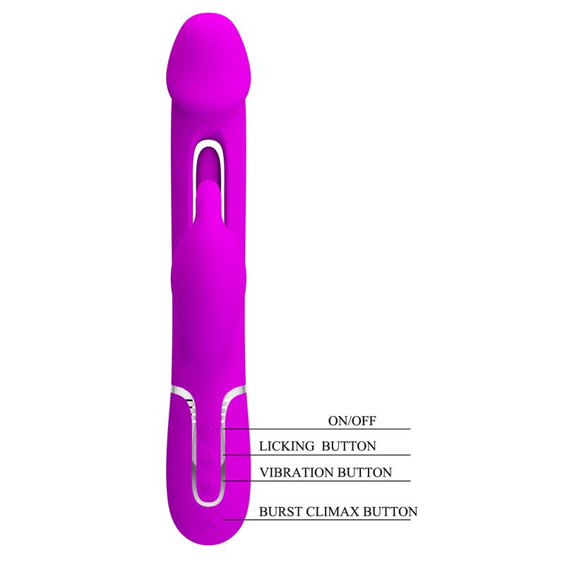 PRETTYLOVE - VIBRADOR CON LENGUA KAMPAS ROSA