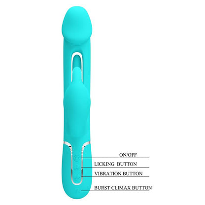 PRETTYLOVE - VIBRADOR CON LENGUA KAMPAS VERDE