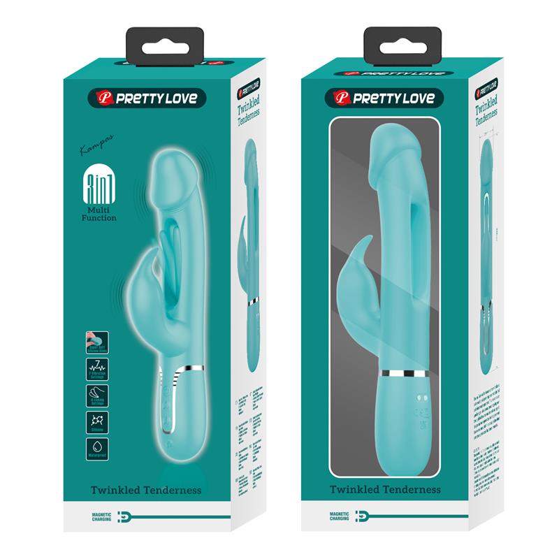 PRETTYLOVE - VIBRADOR CON LENGUA KAMPAS VERDE