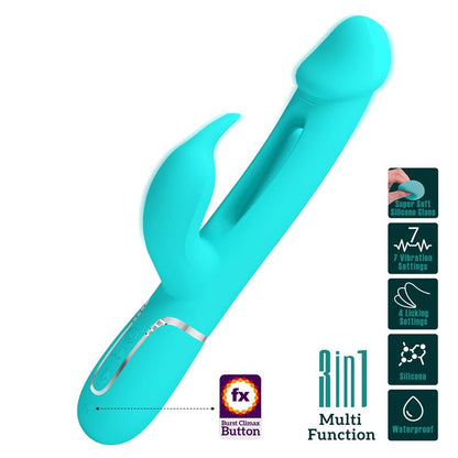 PRETTYLOVE - VIBRADOR CON LENGUA KAMPAS VERDE