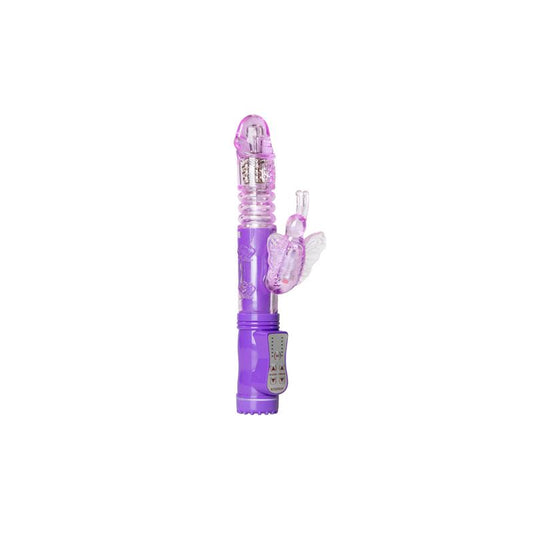 EASYTOYS - VIBRADOR CON MARIPOSA - PÚRPURA