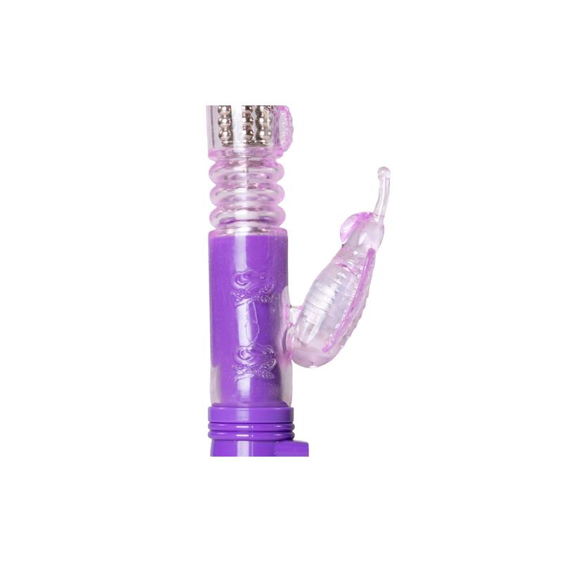 EASYTOYS - VIBRADOR CON MARIPOSA - PÚRPURA