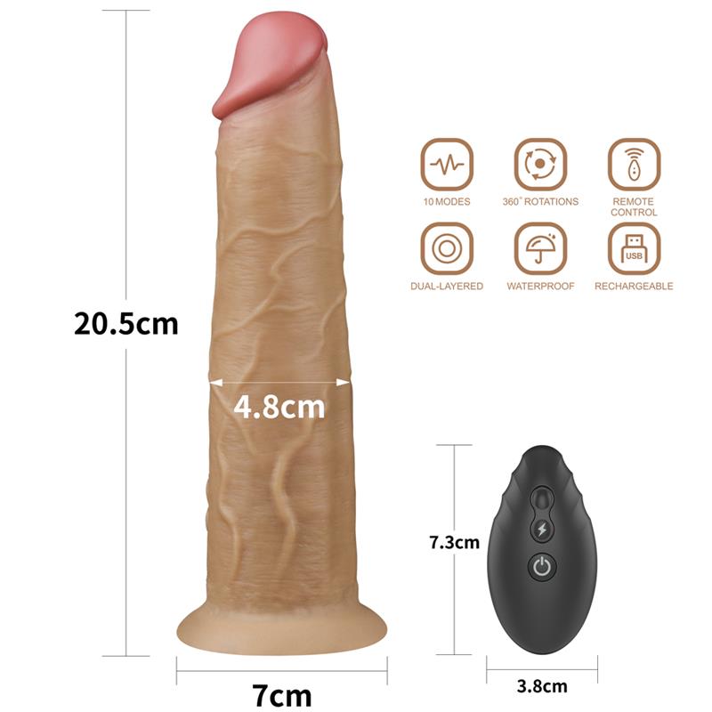 LOVETOY - VIBRADOR CON ROTACIÓN DOBLE CAPA 8