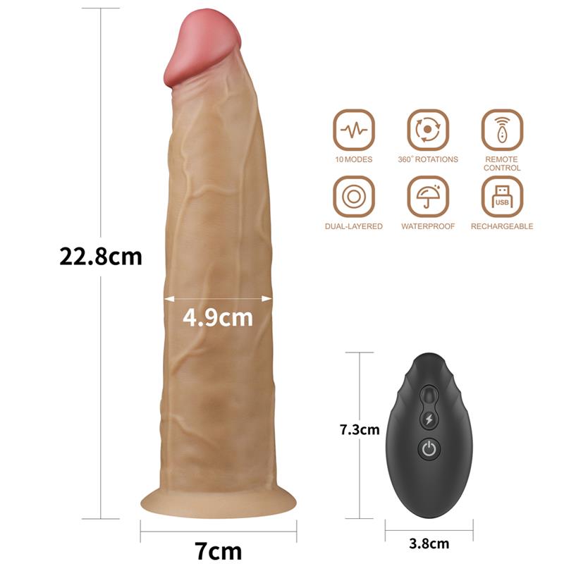 LOVETOY - VIBRADOR CON ROTACIÓN DOBLE CAPA 9