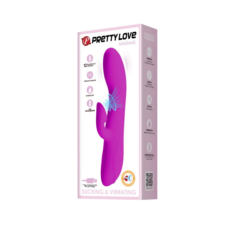 PRETTYLOVE - VIBRADOR CON SUCCIONADOR DE CLÍTORIS