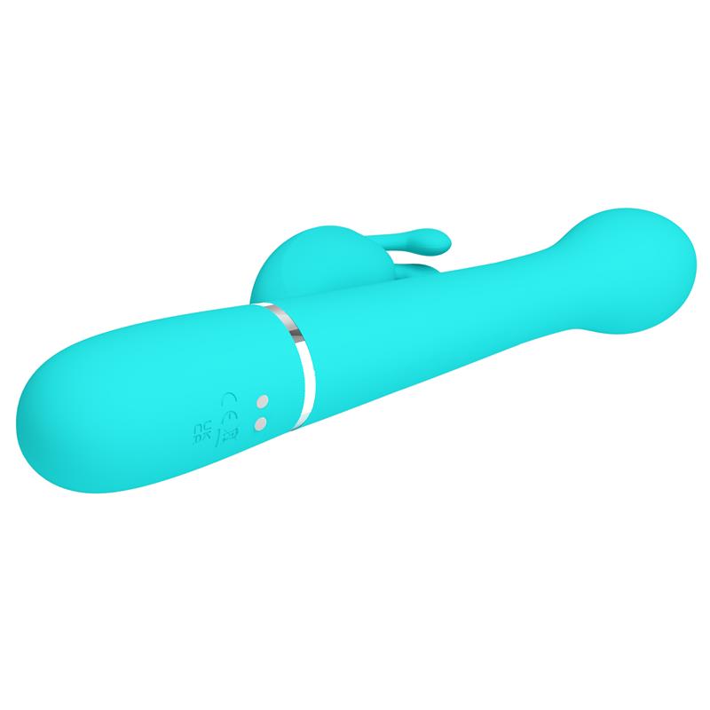 PRETTYLOVE - VIBRADOR CON THRUSTING Y BOLAS ROTATORIAS DEJON AZUL