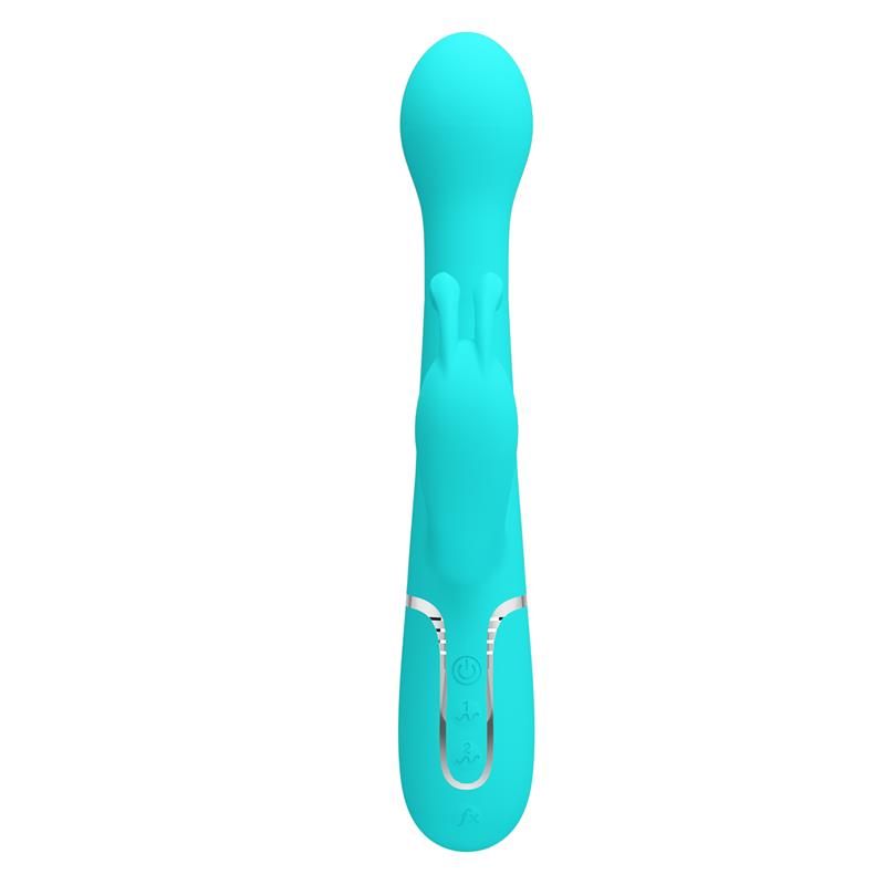 PRETTYLOVE - VIBRADOR CON THRUSTING Y BOLAS ROTATORIAS DEJON AZUL