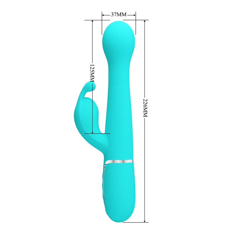 PRETTYLOVE - VIBRADOR CON THRUSTING Y BOLAS ROTATORIAS DEJON AZUL