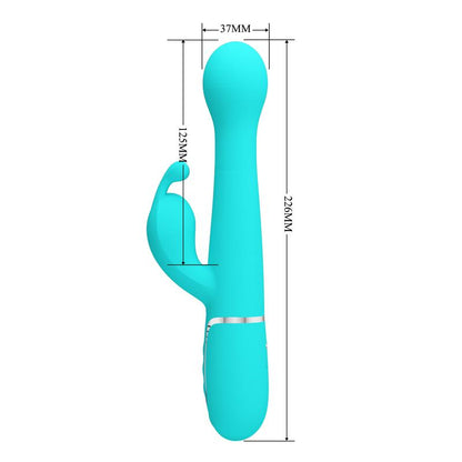 PRETTYLOVE - VIBRADOR CON THRUSTING Y BOLAS ROTATORIAS DEJON AZUL