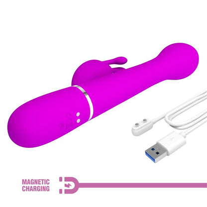 PRETTYLOVE - VIBRADOR CON THRUSTING Y BOLAS ROTATORIAS DEJON ROSA