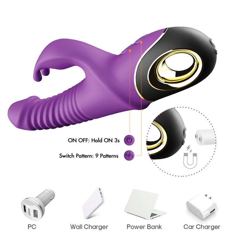 URBAN SKY - VIBRADOR CON THRUSTING Y OSCILACIÓN 360º PURPURA
