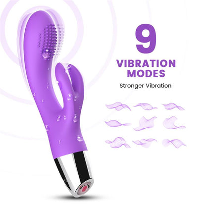 URBAN SKY - VIBRADOR CONEJITO FLEXIBLE PÚRPURA