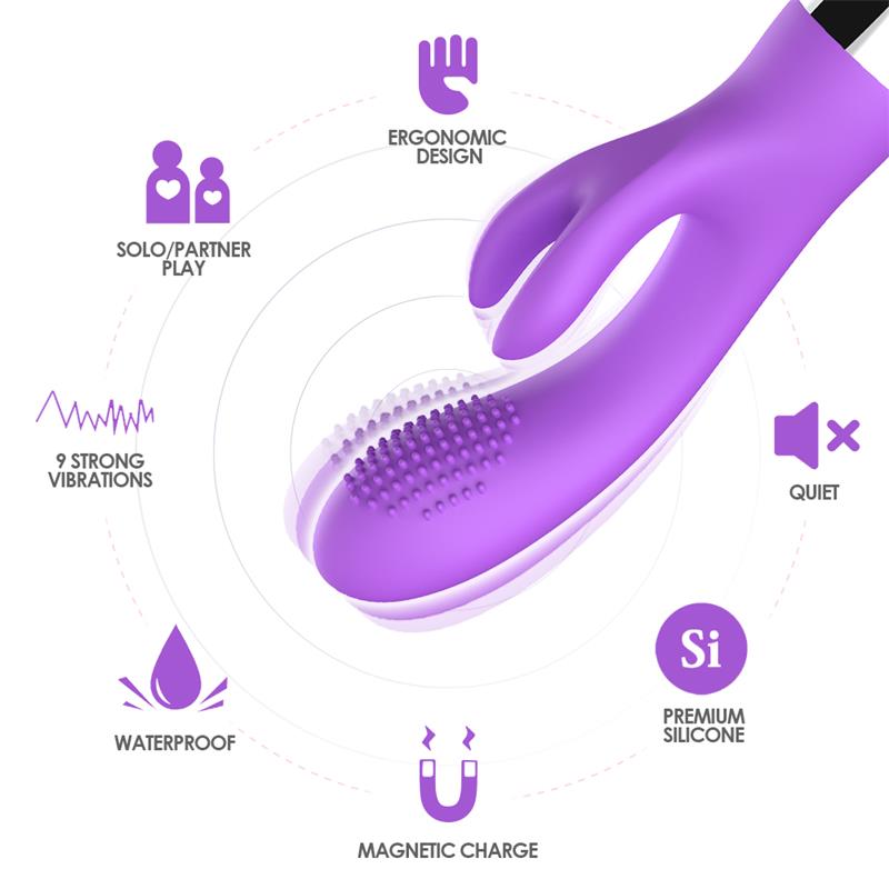 URBAN SKY - VIBRADOR CONEJITO FLEXIBLE PÚRPURA