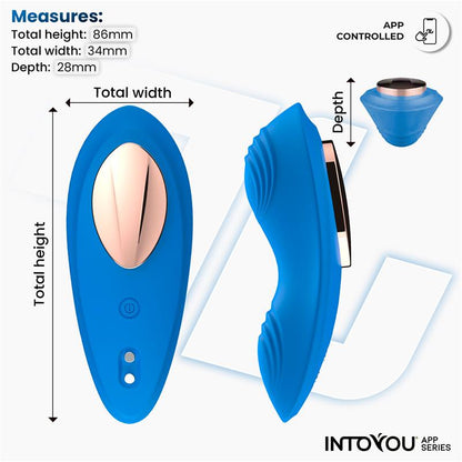 INTOYOU APP SERIES - VIBRADOR DE BRAGUITA CON APP SILICONA AZUL