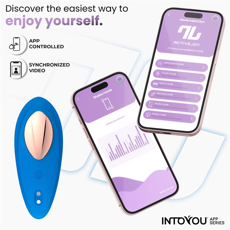 INTOYOU APP SERIES - VIBRADOR DE BRAGUITA CON APP SILICONA AZUL