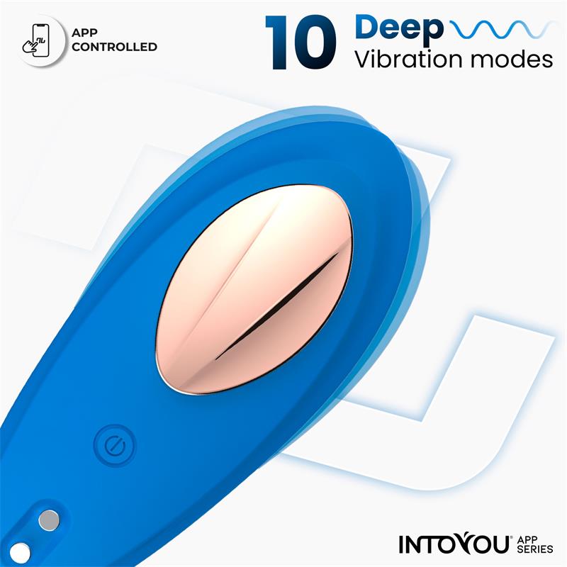 INTOYOU APP SERIES - VIBRADOR DE BRAGUITA CON APP SILICONA AZUL