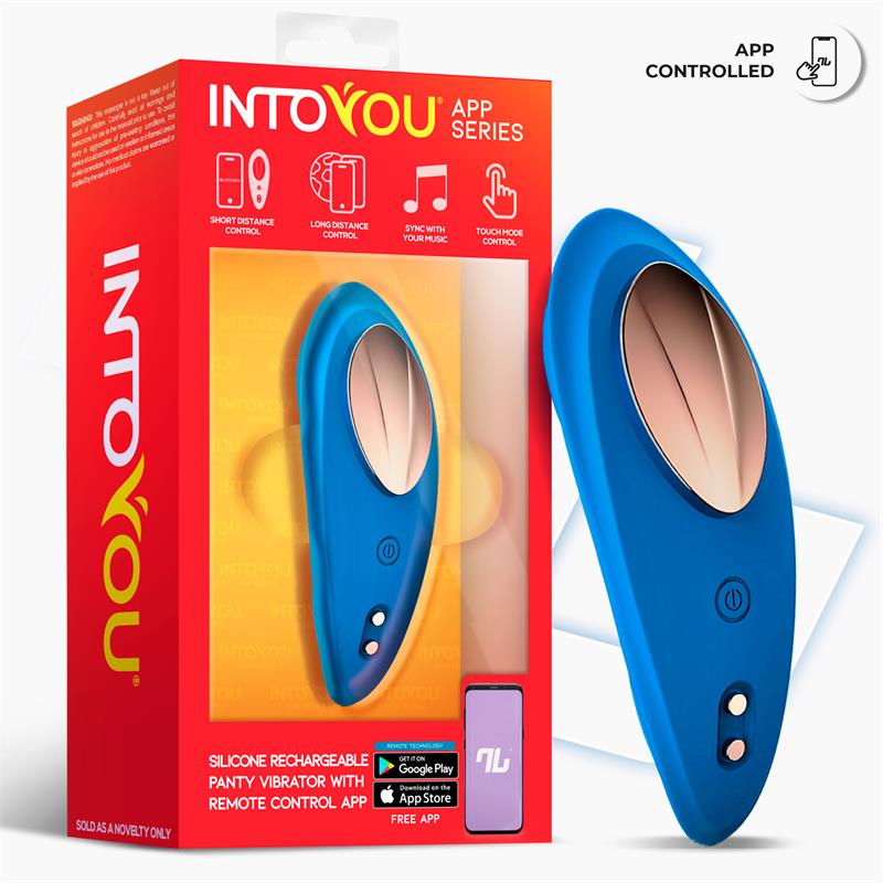 INTOYOU APP SERIES - VIBRADOR DE BRAGUITA CON APP SILICONA AZUL