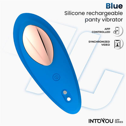 INTOYOU APP SERIES - VIBRADOR DE BRAGUITA CON APP SILICONA AZUL